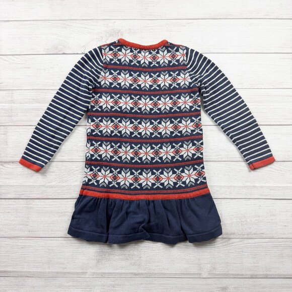 Hanna Andersson Fairisle Peplum Holiday Sweater Dress - Picture 4 of 4